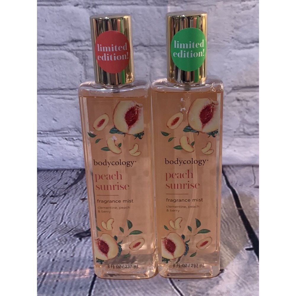 2 Pack‎ Bodycology Peach Sunrise Fragrance Mist Clementine Peach Berry 8oz-NEW!!